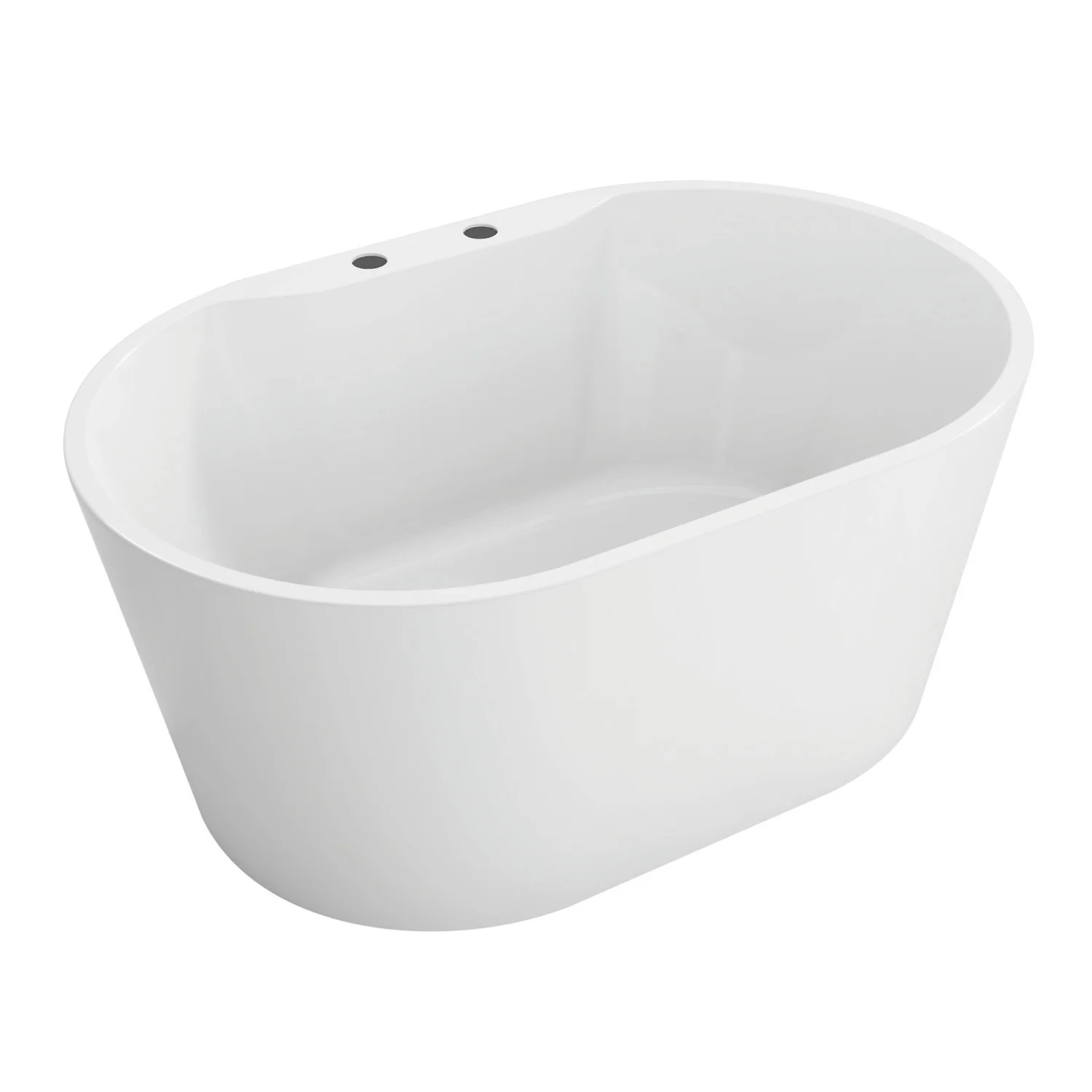 Kingston Sona VT7DE513423 - Aqua Eden 51-Inch Acrylic Oval Double Ended Freestanding Tub with Drain, Glossy White - Image 8