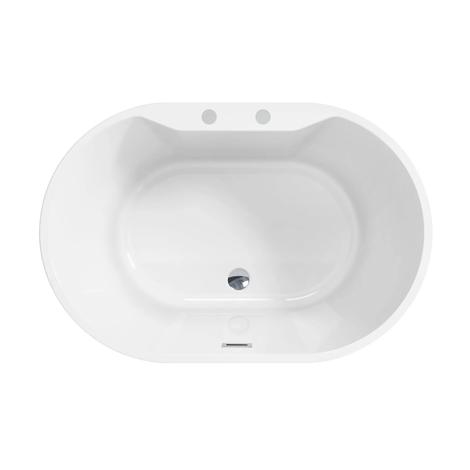 Kingston Sona VT7DE513423 - Aqua Eden 51-Inch Acrylic Oval Double Ended Freestanding Tub with Drain, Glossy White - Image 9