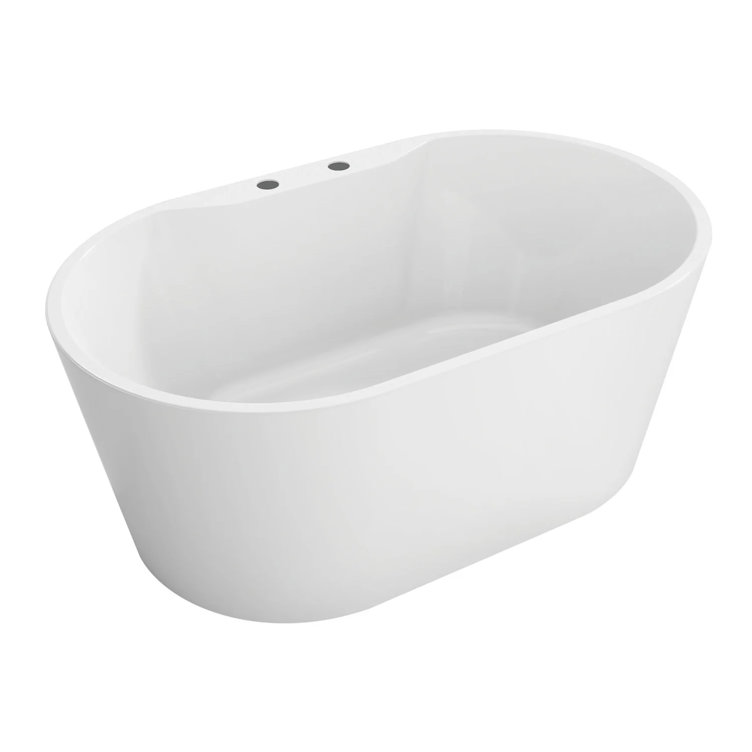 Kingston Sona VT7DE553423 - Aqua Eden 55-Inch Acrylic Oval Double Ended Freestanding Tub with Drain, Glossy White