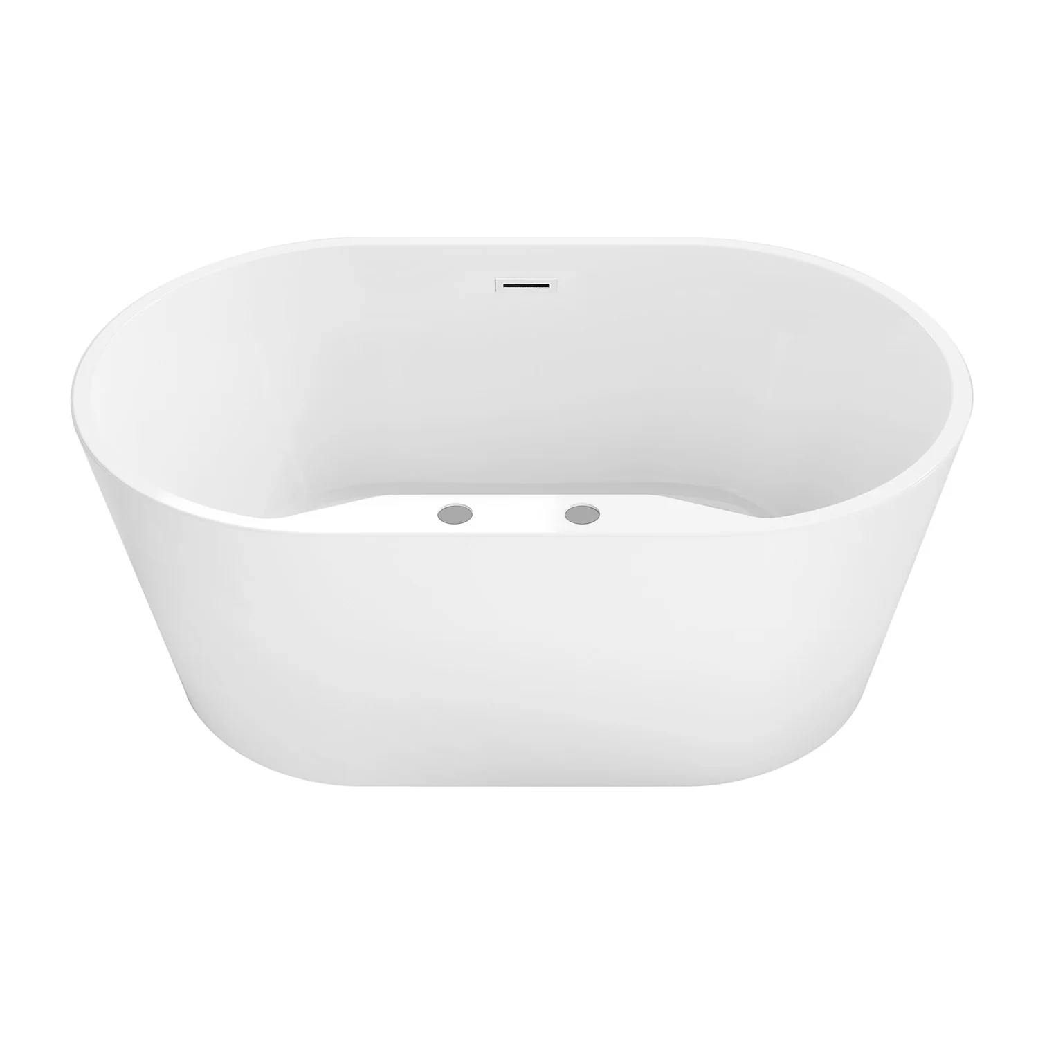 Kingston Sona VT7DE553423 - Aqua Eden 55-Inch Acrylic Oval Double Ended Freestanding Tub with Drain, Glossy White - Image 5