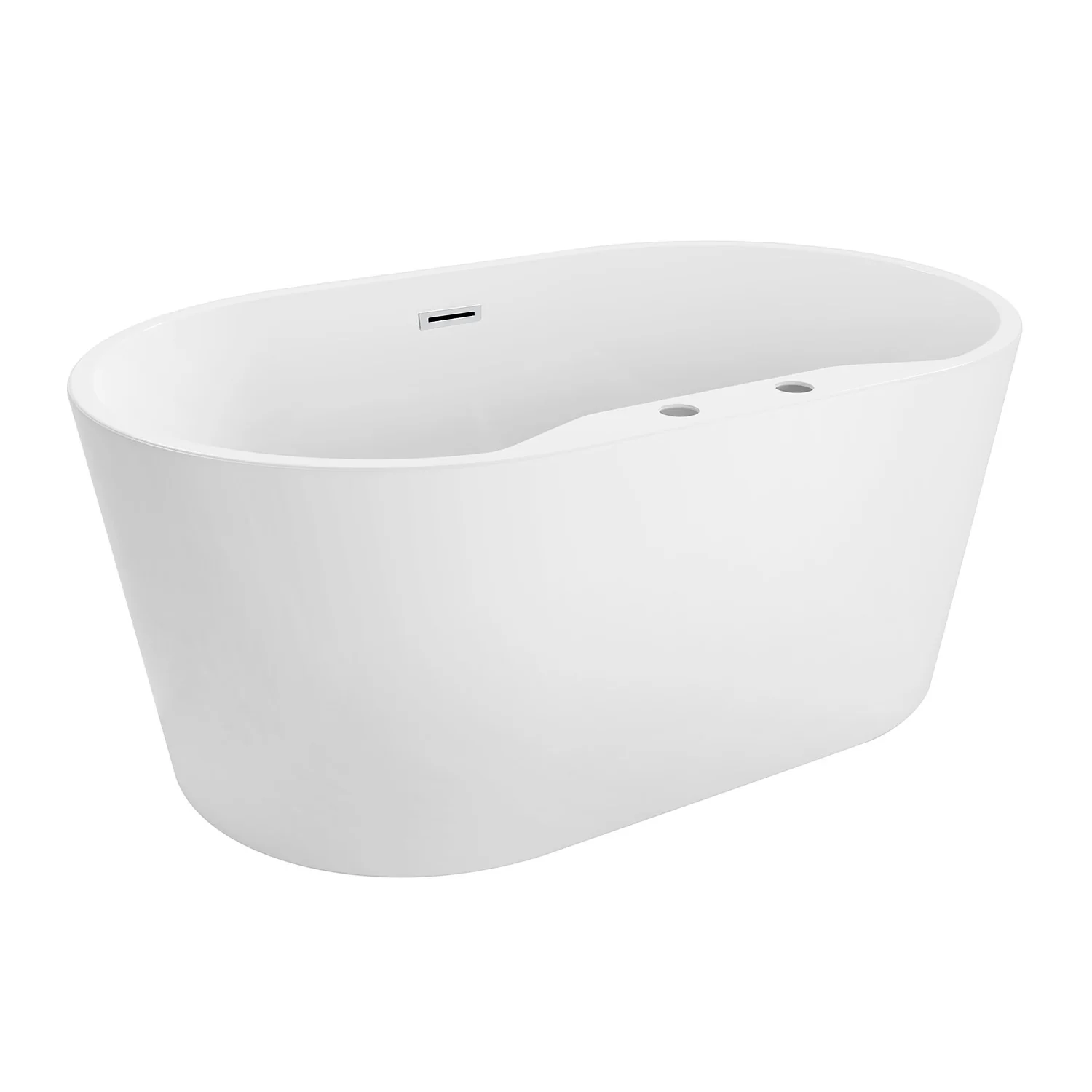 Kingston Sona VT7DE553423 - Aqua Eden 55-Inch Acrylic Oval Double Ended Freestanding Tub with Drain, Glossy White - Image 6