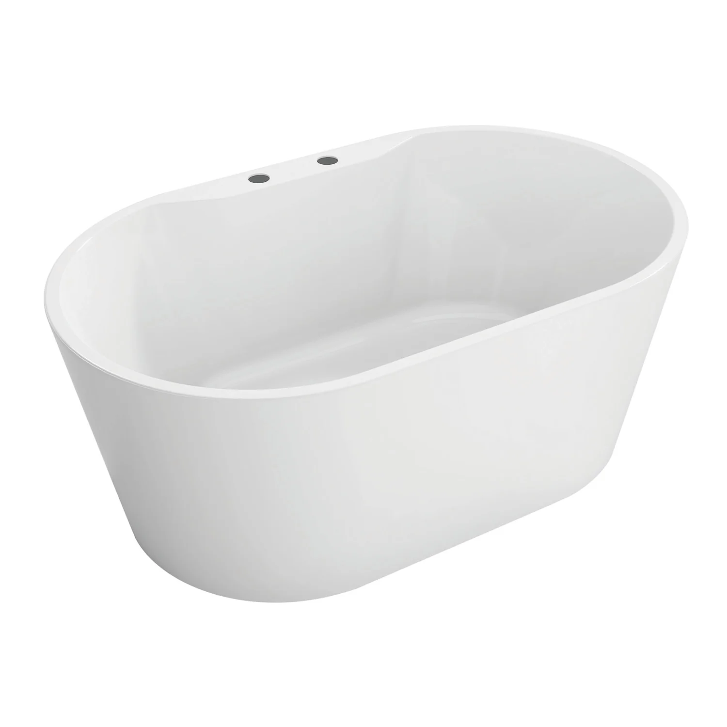 Kingston Sona VT7DE553423 - Aqua Eden 55-Inch Acrylic Oval Double Ended Freestanding Tub with Drain, Glossy White - Image 9