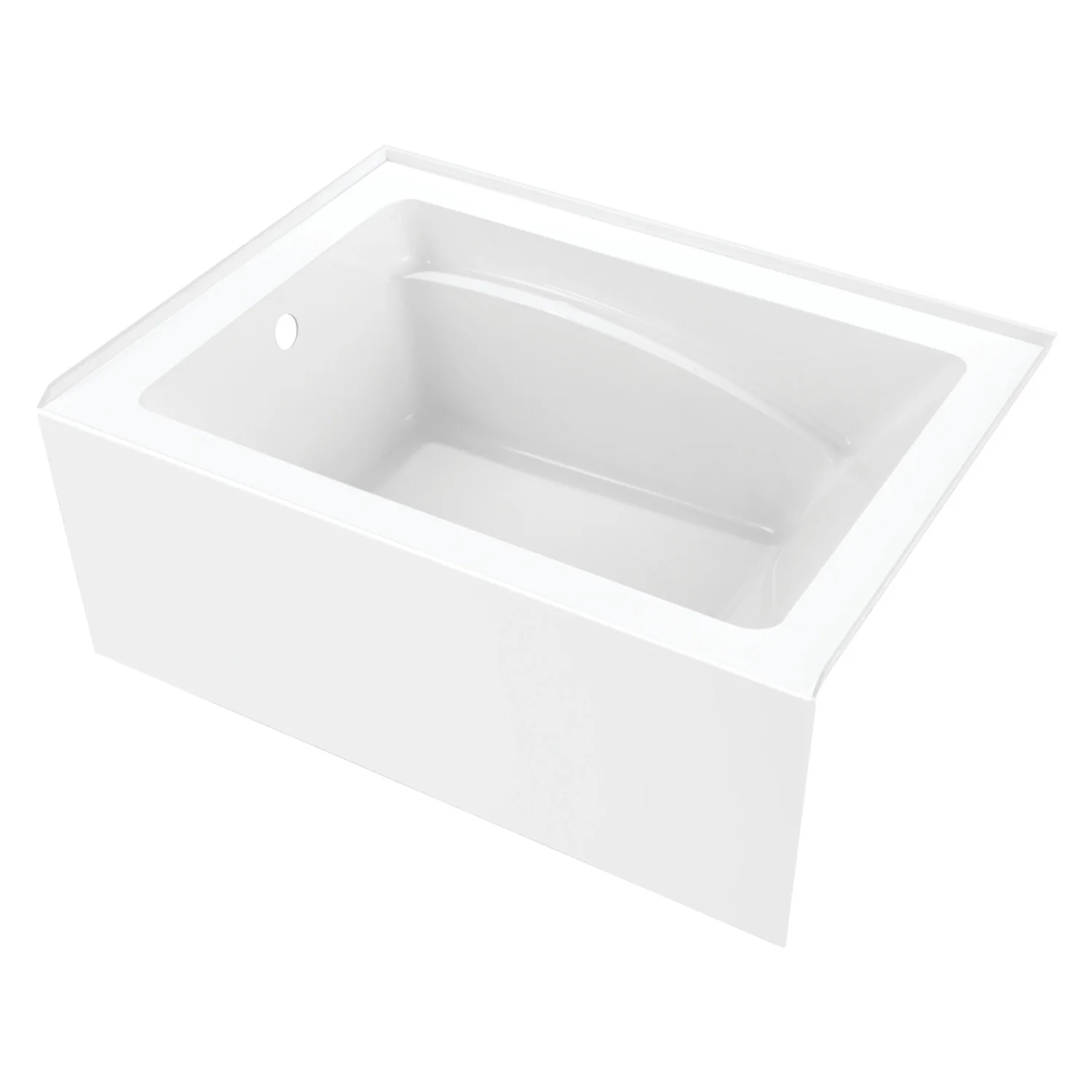 Kingston Tulare VTAM4836L22T - Aqua Eden 48-Inch Acrylic Rectangular 3-Wall Alcove Tub, Left Hand Drain, Glossy White