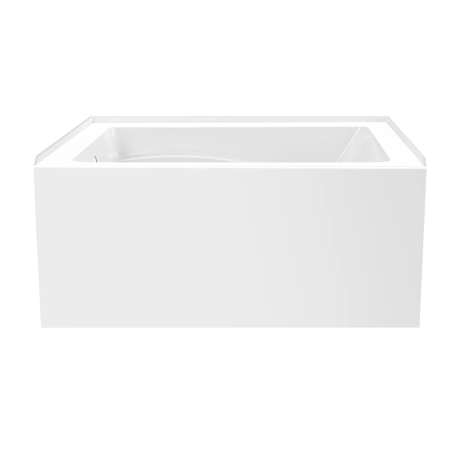 Kingston Tulare VTAM4836L22T - Aqua Eden 48-Inch Acrylic Rectangular 3-Wall Alcove Tub, Left Hand Drain, Glossy White - Image 3