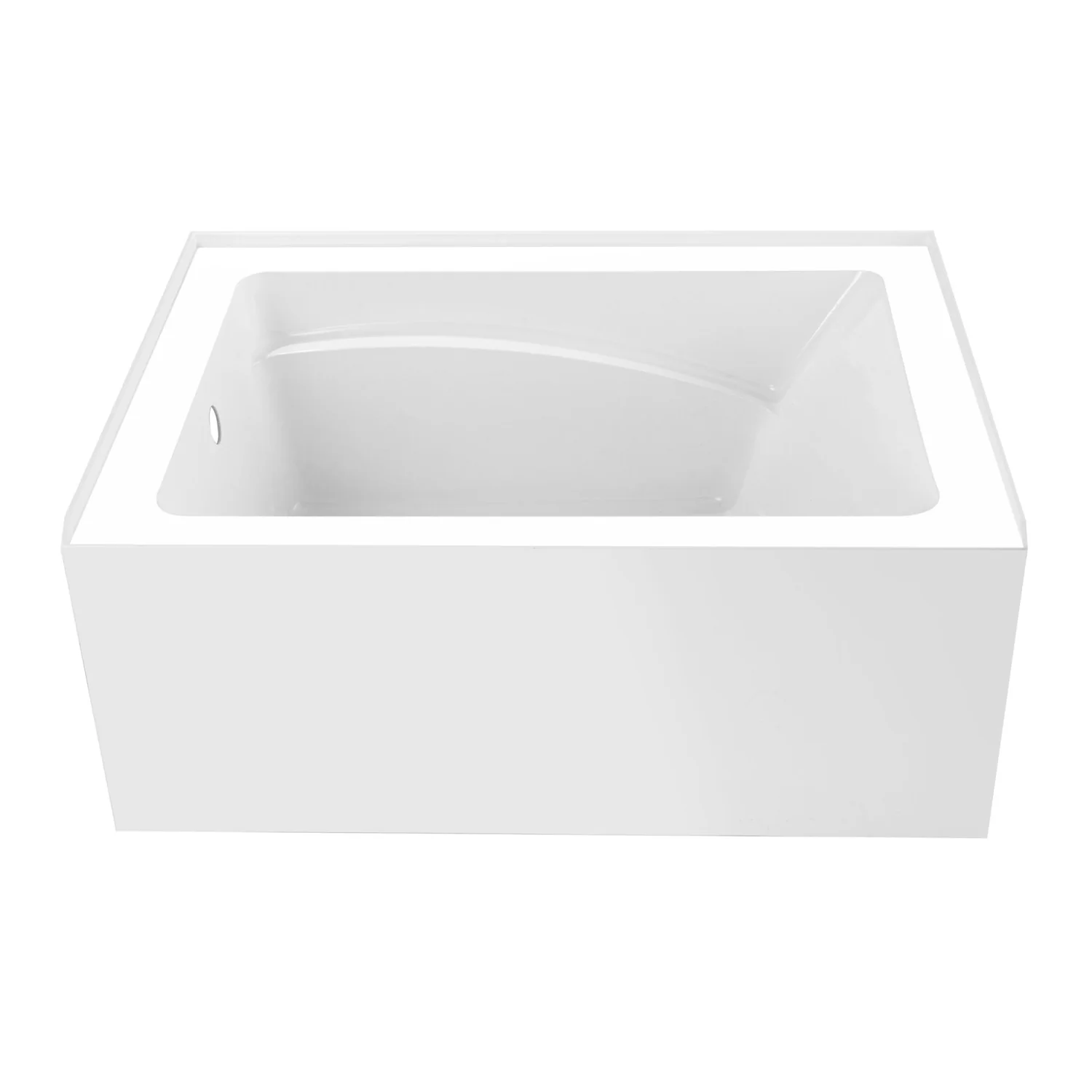 Kingston Tulare VTAM4836L22T - Aqua Eden 48-Inch Acrylic Rectangular 3-Wall Alcove Tub, Left Hand Drain, Glossy White - Image 4