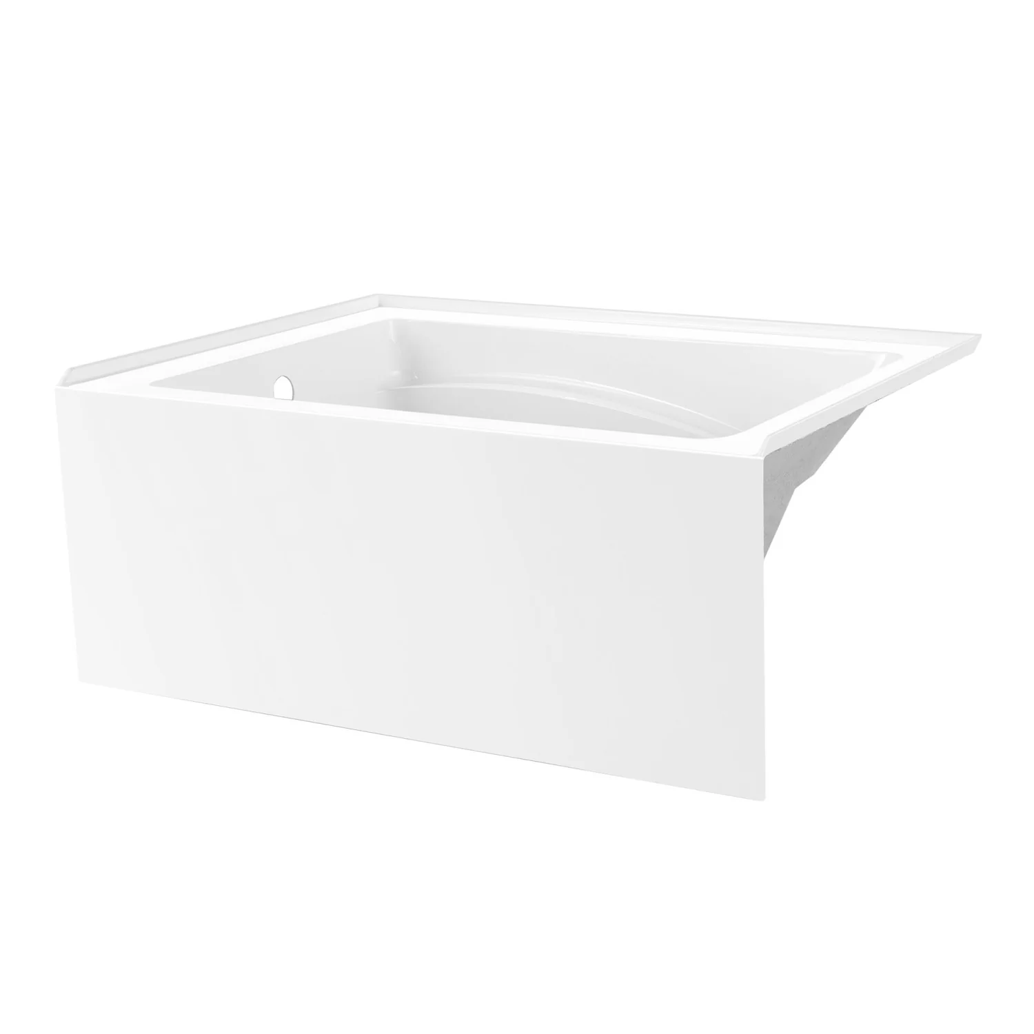 Kingston Tulare VTAM4836L22T - Aqua Eden 48-Inch Acrylic Rectangular 3-Wall Alcove Tub, Left Hand Drain, Glossy White - Image 5
