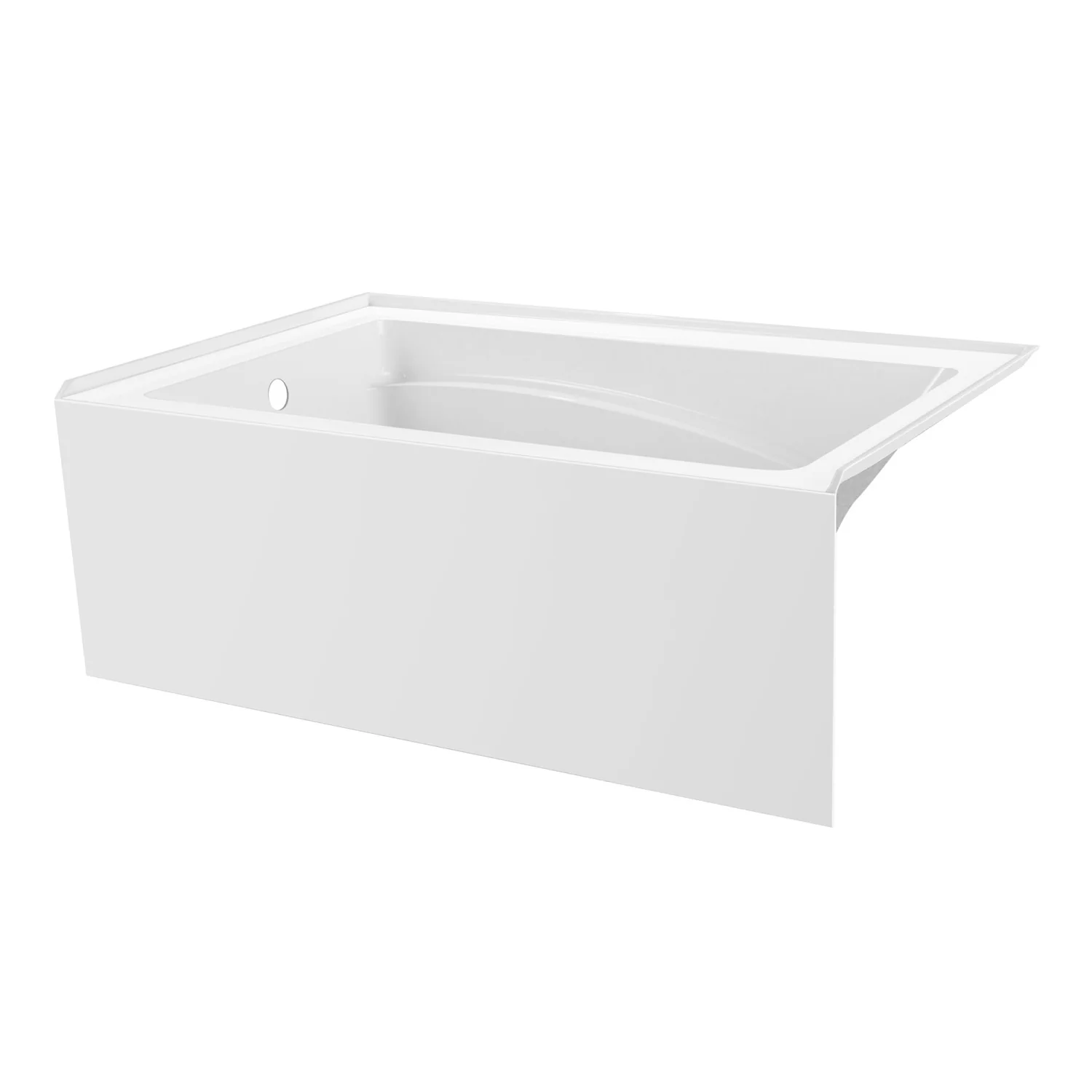 Kingston Tulare VTAM5436L22T - Aqua Eden 54-Inch Acrylic Rectangular 3-Wall Alcove Tub, Left Hand Drain, Glossy White - Image 3