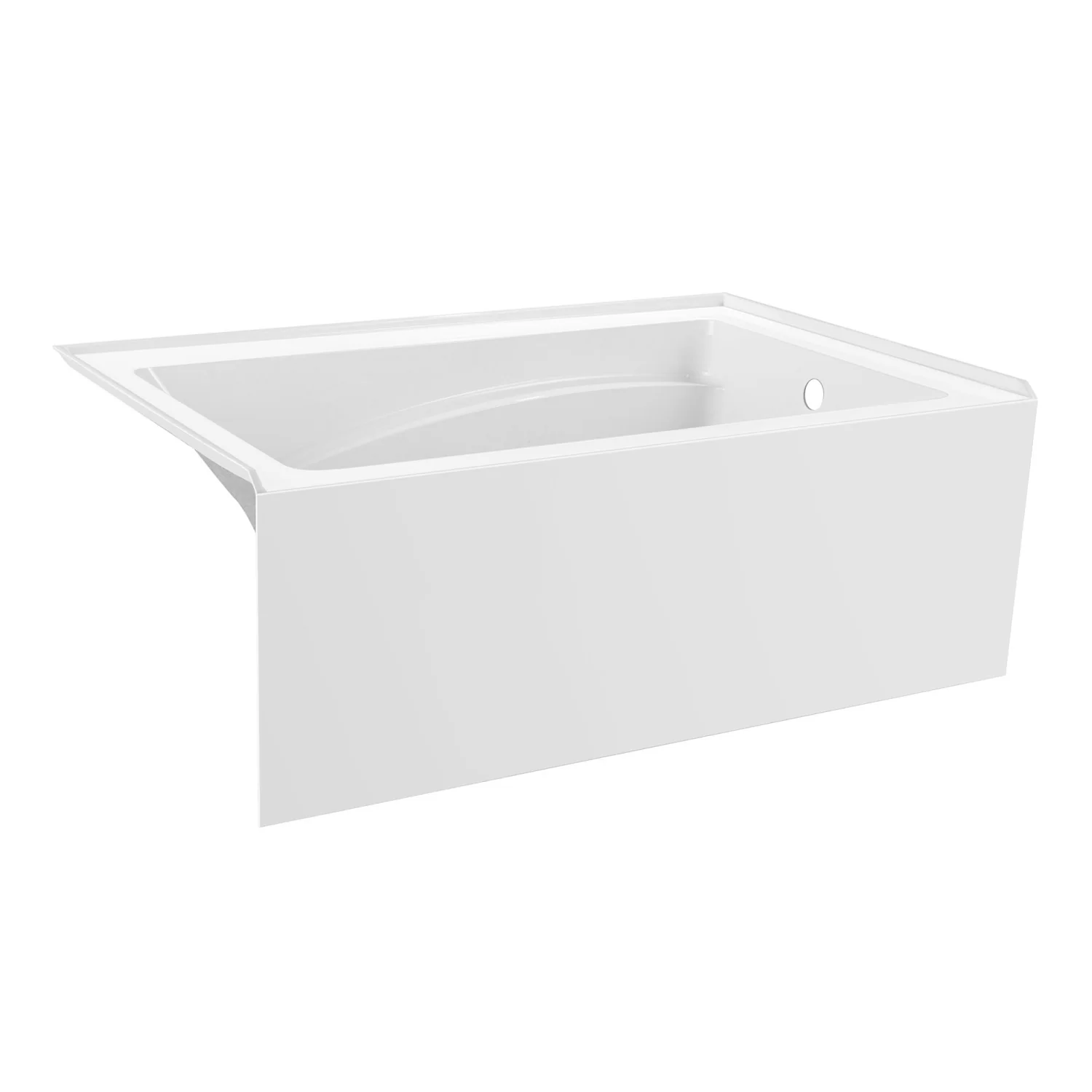 Kingston Tulare VTAM5436R22T - Aqua Eden 54-Inch Acrylic Rectangular 3-Wall Alcove Tub, Right Hand Drain, Glossy White - Image 4