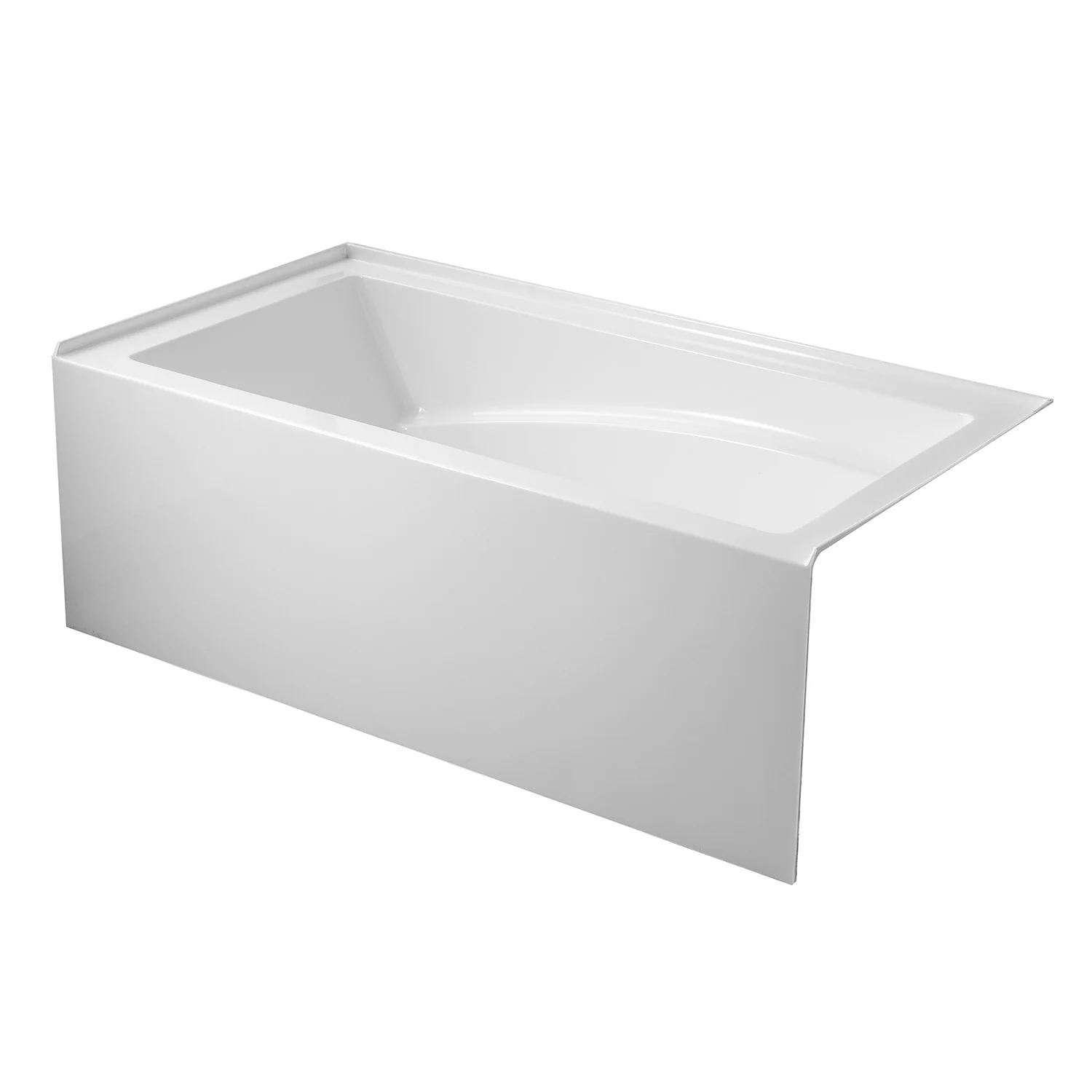 Kingston Tulare VTAM6032R22D - Aqua Eden 60-Inch Acrylic Rectangular 3-Wall Alcove Tub with Armrest and Anti-Skid Surface, Right Hand Drain, Glossy White - Image 3
