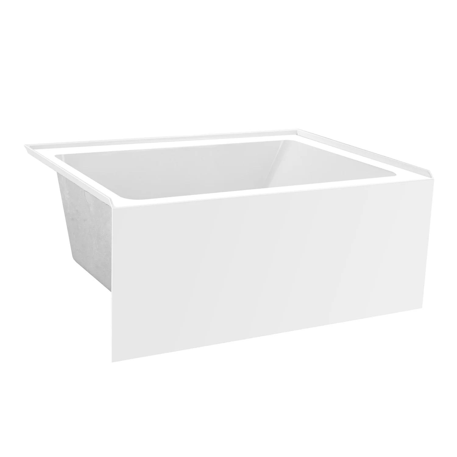 Kingston Tulare VTAP4836L22 - Aqua Eden 48-Inch Acrylic Rectangular 3-Wall Alcove Tub, Left Hand Drain, Glossy White - Image 4