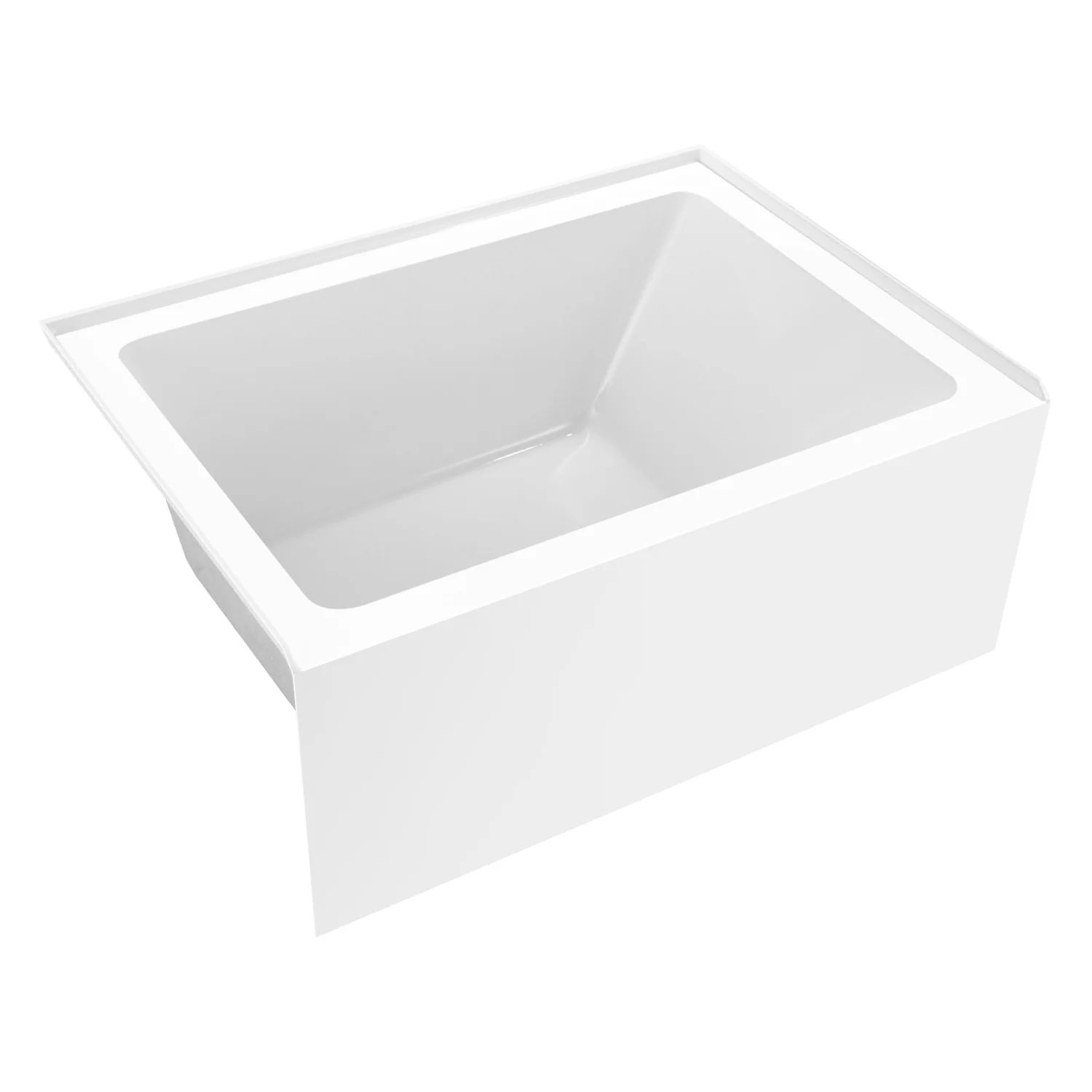 Kingston Tulare VTAP4836L22 - Aqua Eden 48-Inch Acrylic Rectangular 3-Wall Alcove Tub, Left Hand Drain, Glossy White - Image 6