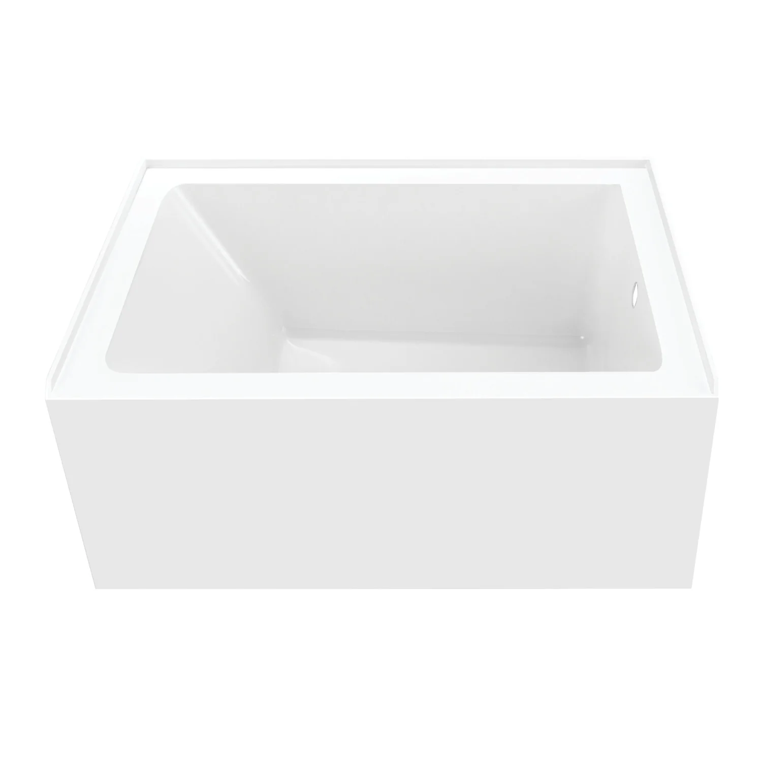 Kingston Tulare VTAP4836R22 - Aqua Eden 48-Inch Acrylic Rectangular 3-Wall Alcove Tub, Right Hand Drain, Glossy White