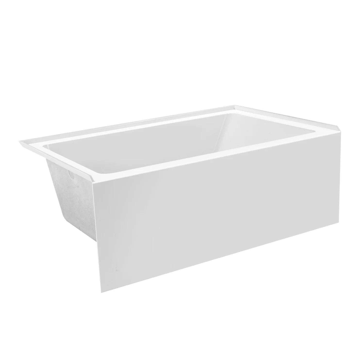 Kingston Tulare VTAP5436L22 - Aqua Eden 54-Inch Acrylic Rectangular 3-Wall Alcove Tub, Left Hand Drain, Glossy White - Image 4