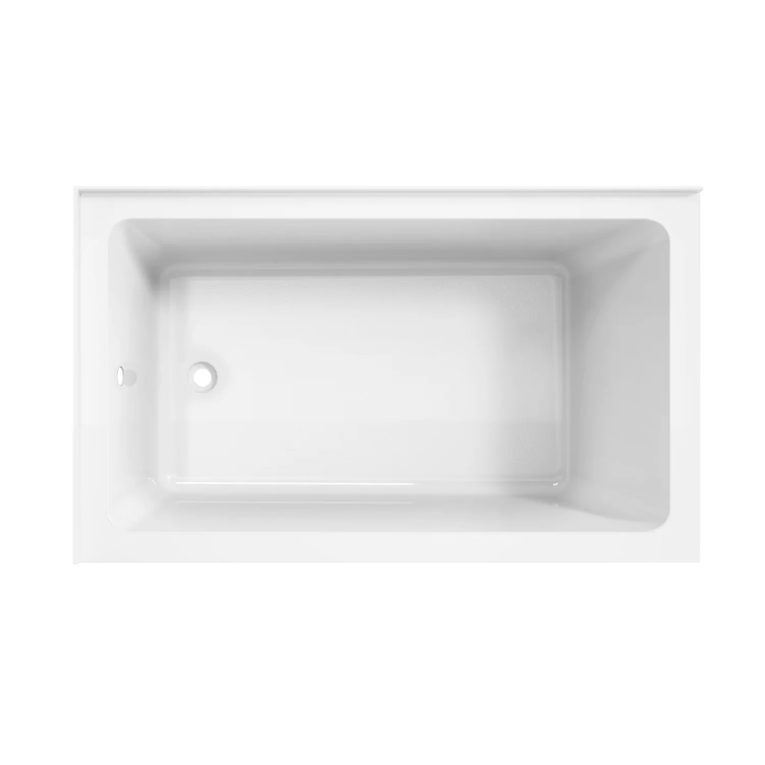 Kingston Tulare VTAP6036L22TS - Aqua Eden 60-Inch Acrylic Rectangular 2-Wall Corner Alcove Tub, Left Hand Drain, Glossy White - Image 5