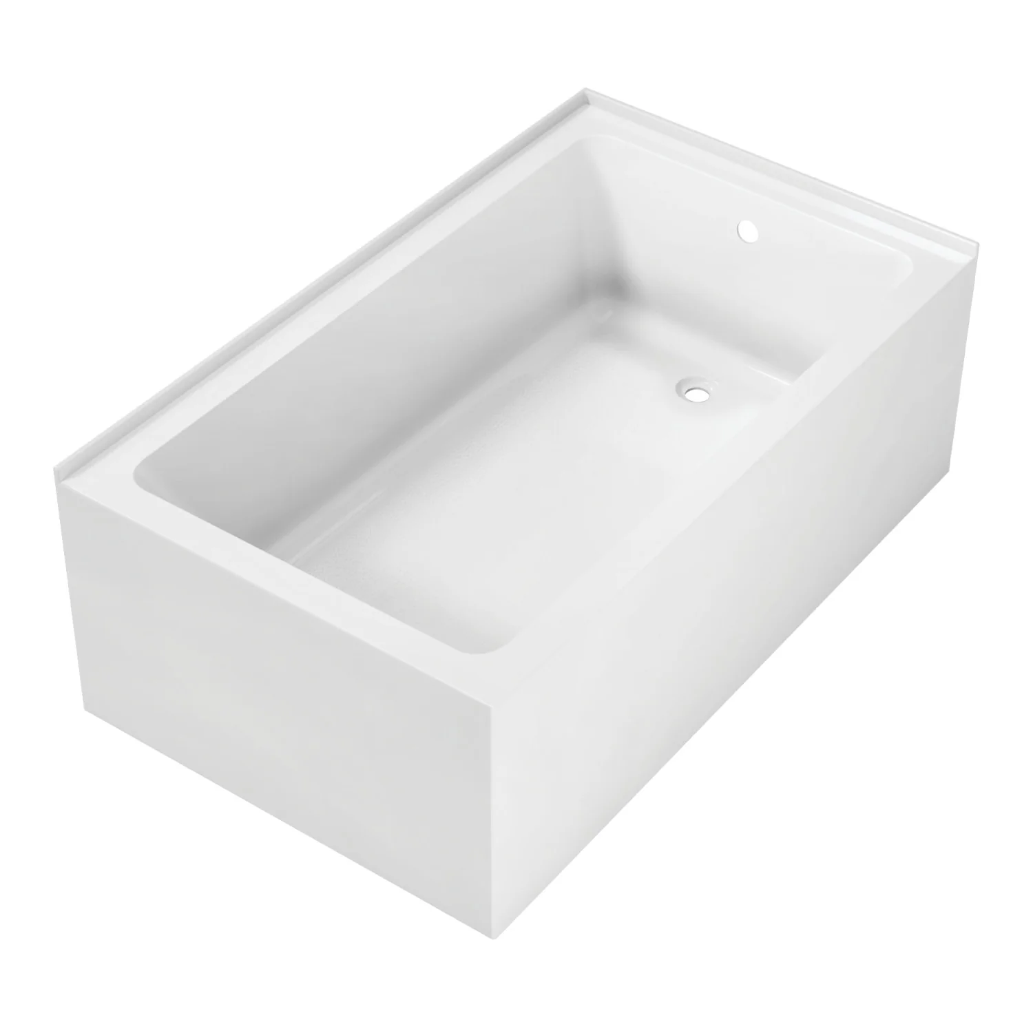 Kingston Tulare VTAP6036R22TS - Aqua Eden 60-Inch Acrylic Rectangular 2-Wall Corner Alcove Tub, Right Hand Drain, Glossy White