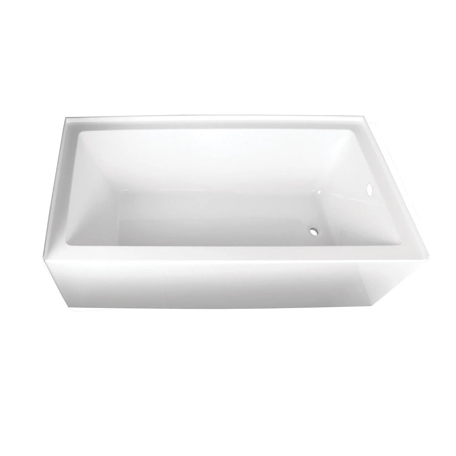 Kingston Tulare VTAP663222R - Aqua Eden 66-Inch Acrylic Rectangular 3-Wall Alcove Tub, Right Hand Drain, Glossy White - Image 4