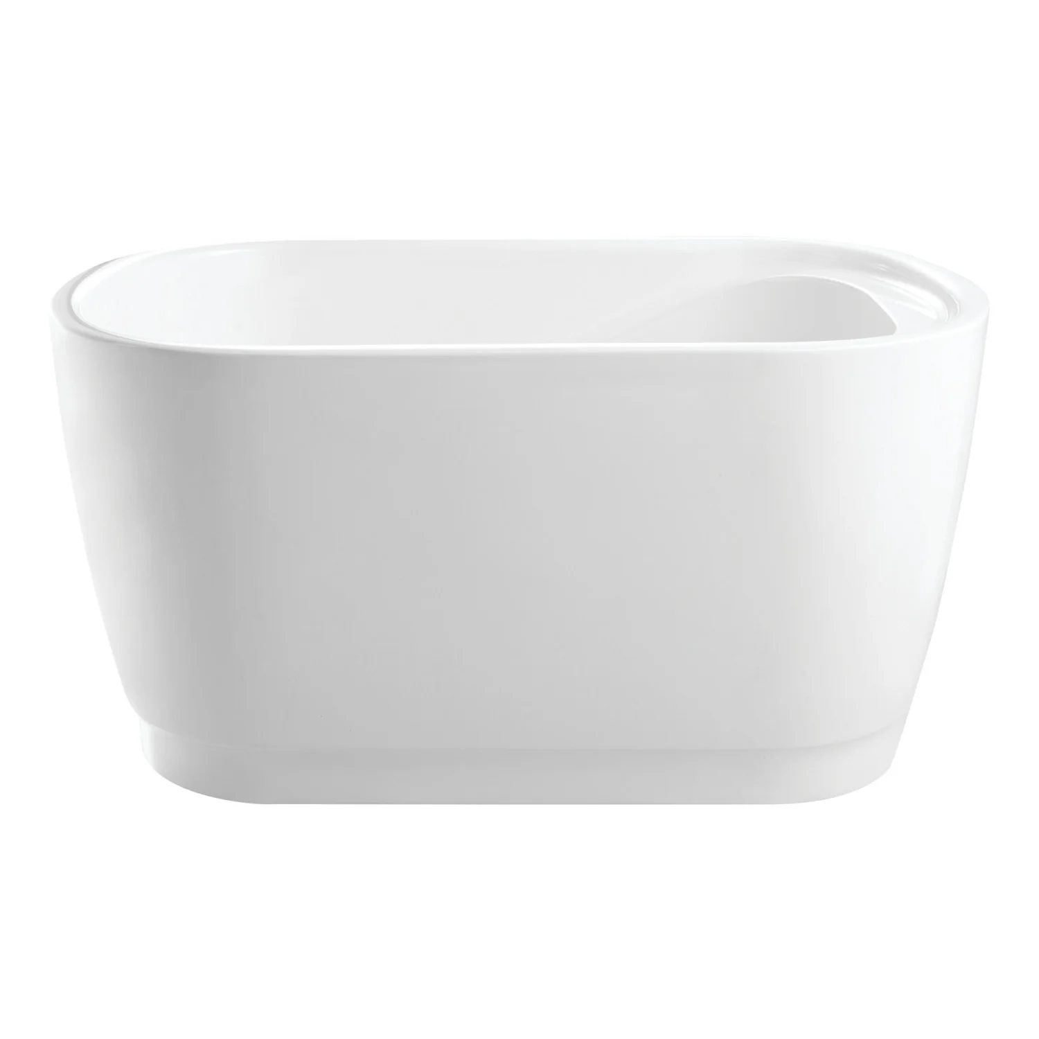 Kingston Sona VTOV513425S - Aqua Eden 51-Inch Acrylic Oval Rectangular Double Ended Freestanding Tub with Drain, Glossy White