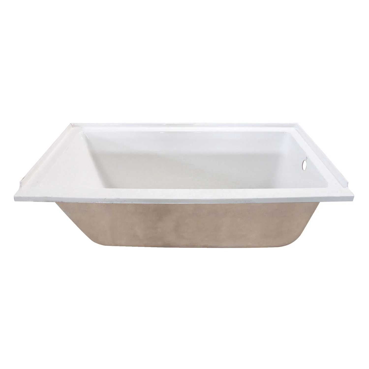 Kingston Tulare VTPN603020R - Aqua Eden 60-Inch Acrylic Rectangular Drop-In Tub, Right Hand Drain, Glossy White